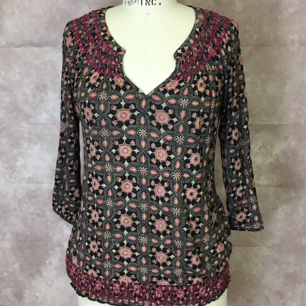 Lucky Brand Split Neck Top
